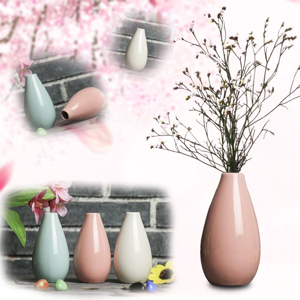 Europe Home Smooth Ceramic Pottery Flower Pot Office Mini Vase