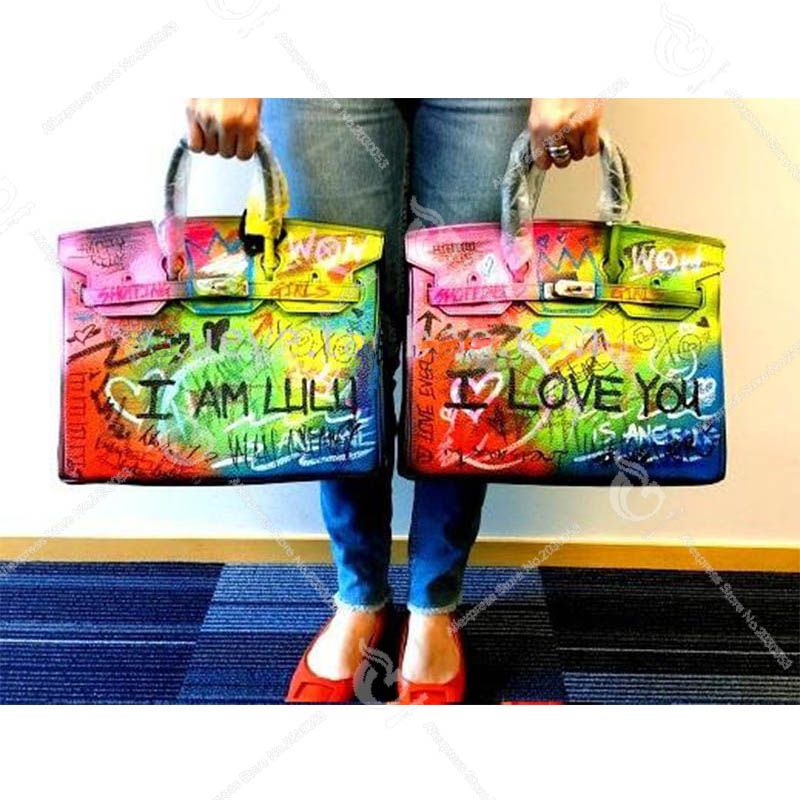 Compre Te Amo Arte De La Moda Graffiti Mano Dibujo Bolsas De
