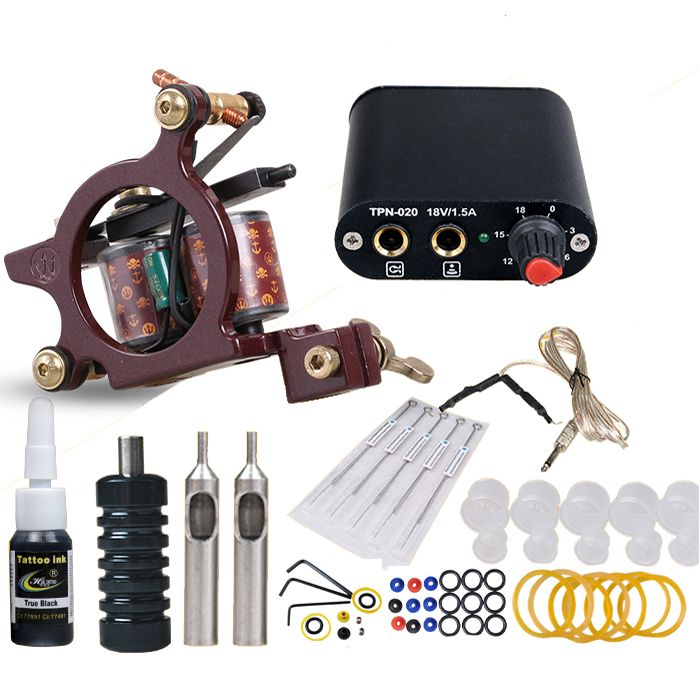 Koop Beginner Kit Coils Tattoo Machine Mini Voeding Naalden 5ml Zwarte Inkt Complete Tattoo Set Goedkoop | Snelle Levering En Kwaliteit | Nl.Dhgate