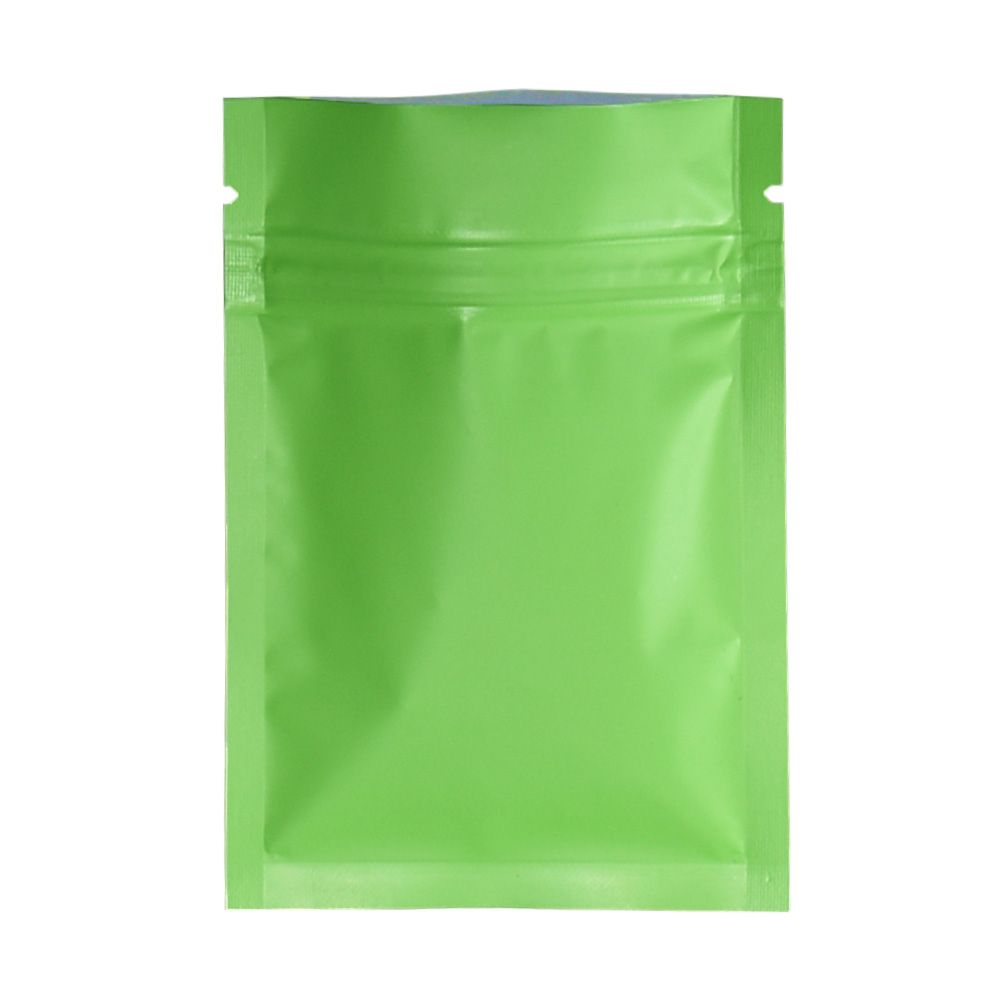 7*10cm Green Matte Flat Aluminum Zip Lock Packing Bag Food Coffee