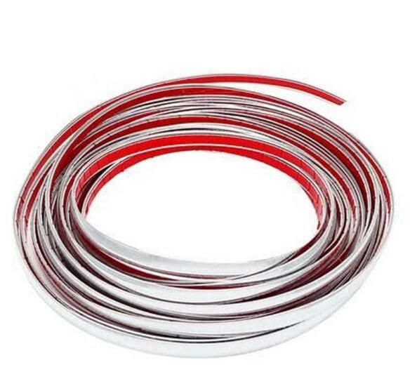 49FT×12mm Silver Chrome Self Adhesive Car Edge Styling Moulding Trim Guard Strip