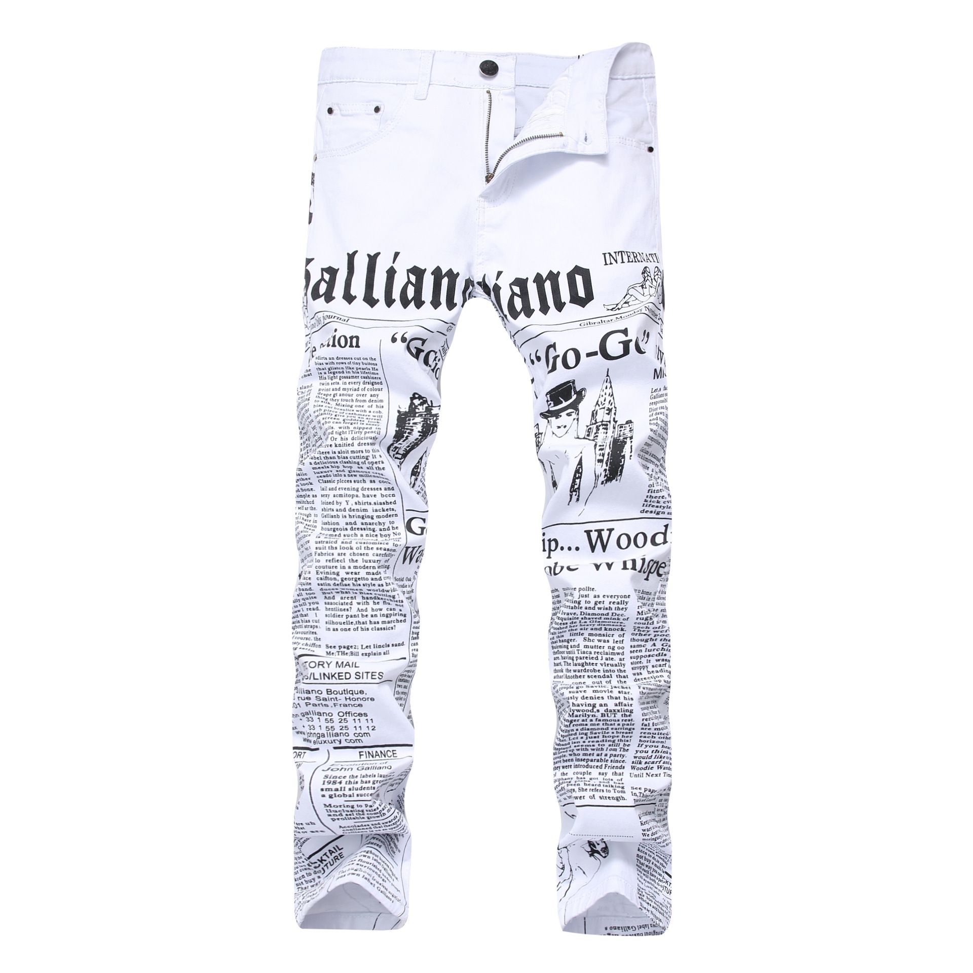 Compra Moda Stretch Jeans Para Hombre Letras Blancas De Impresión Hombres  Slim Fit Elástico Pantalones De Mezclilla Casual Impreso Más Tamaño  Pantalones Barato | Entrega Rápida Y Calidad | DHgate Spain \u0026 Mexico