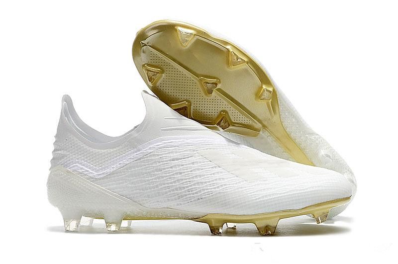 ADIDAS Gold Messi Botas de fútbol originales sin cordón X 18+ FG Hombres Zapatos