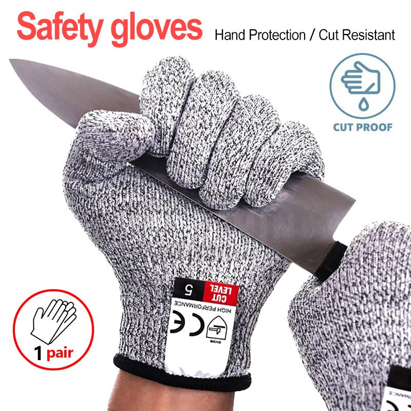 1 Pair Metal Mesh Anti-cut Safety Gloves Stainless Steel Wire Cut-Resistant UK