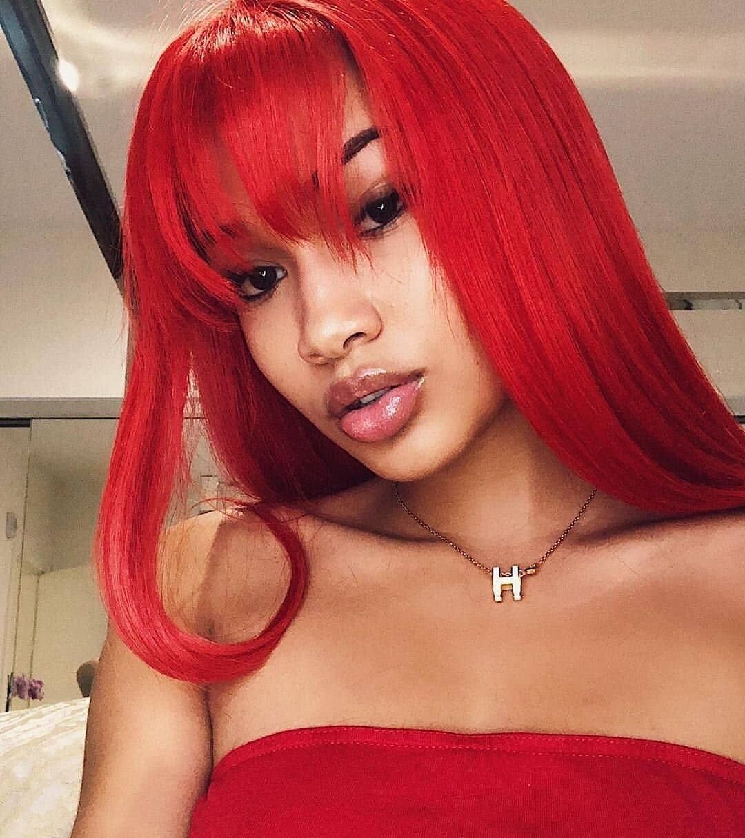 red wigs with bangs