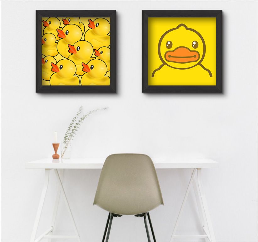 Compre 2 Pecas Encantadoras Simples Dos Desenhos Animados Pato Amarelo Decoracao Pinturas Pulverizacao Pinturas Pintadas Sobre Tela Para Decoracao Kids Room De Xinpaintingstore 56 51 Pt Dhgate Com