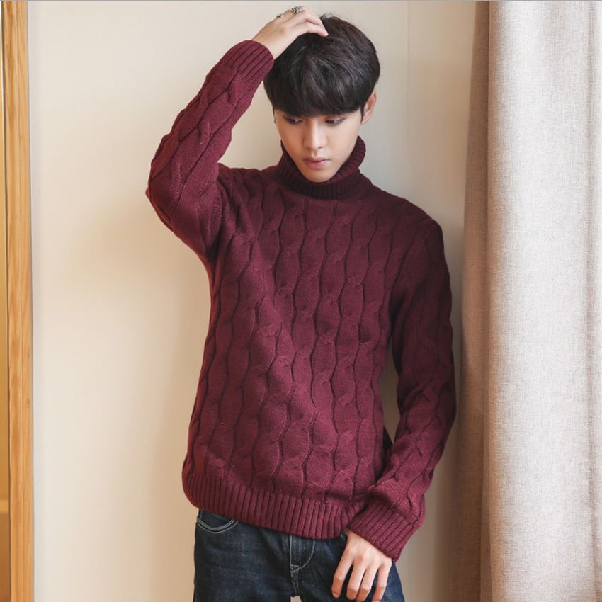 5XL Plus Size Sweater Men Turtleneck 