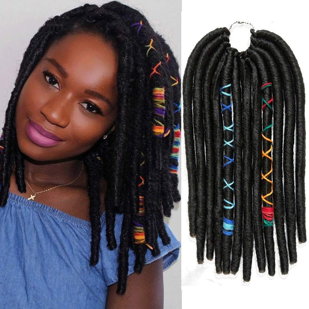 2019 Hot Crochet Goddess Locs Braids 12inches Synthetic Faux Locs Crochet Braiding Hair Extensions African Hairstyles Soft Dread Dreadlocks From