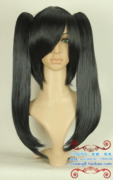 Gray Man Lenalee Lee Gintama Nine Samurai Black Cosplay Wig 2 Clip
