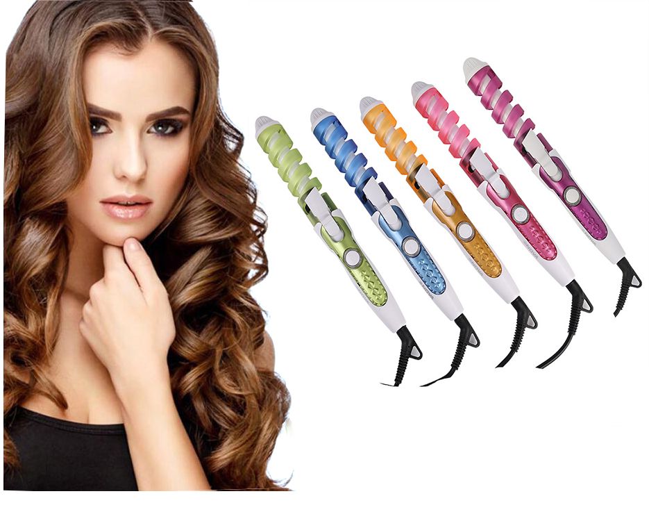 Professional Electric Hair Curler Curling Irons Roller Pro Colorful Spiral  Fast Heating Wall Hanger Diameter 19mm 35W 220V/110V