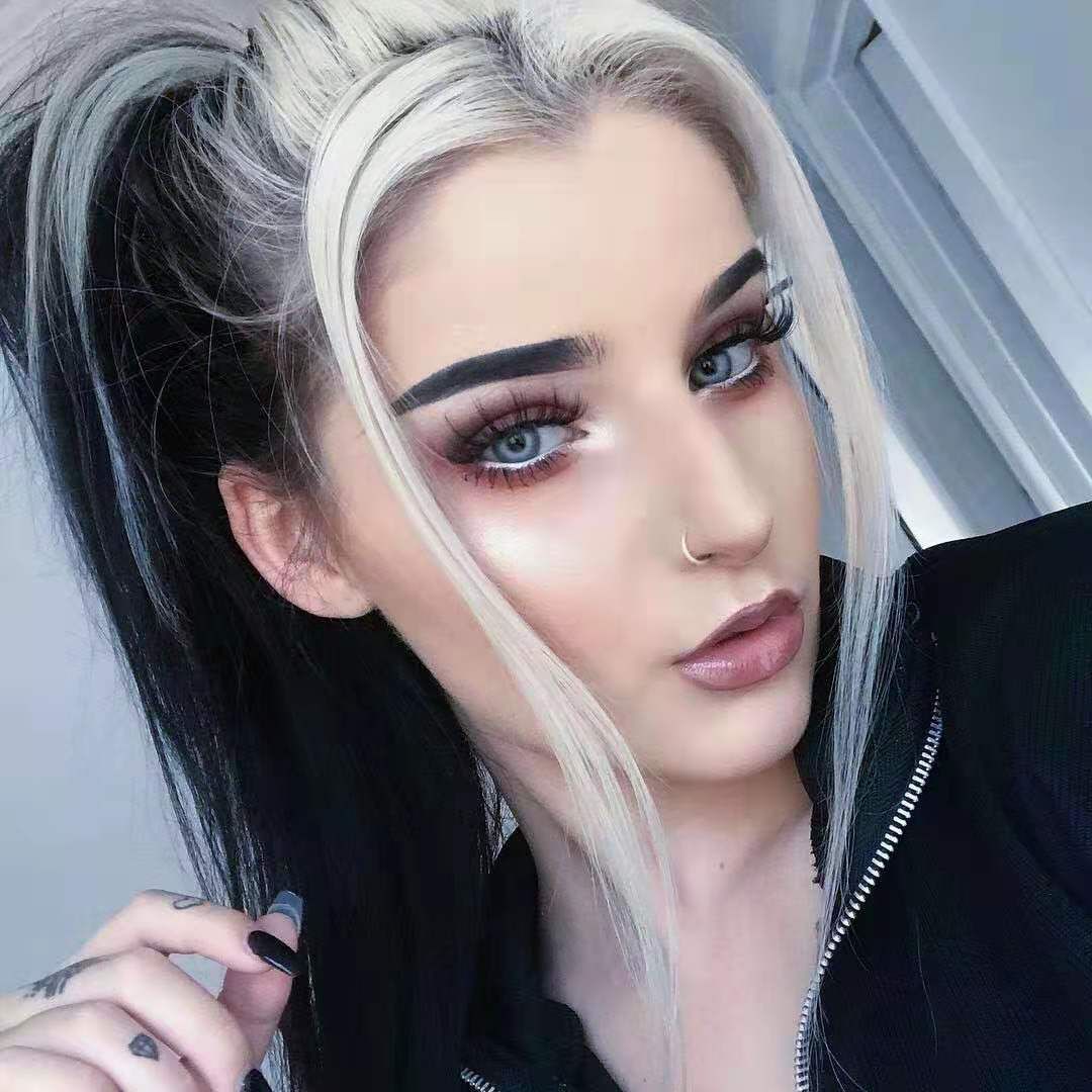 Gray Hair Extension Silver Grey Silky Straight Ponytail With Bang Wrap