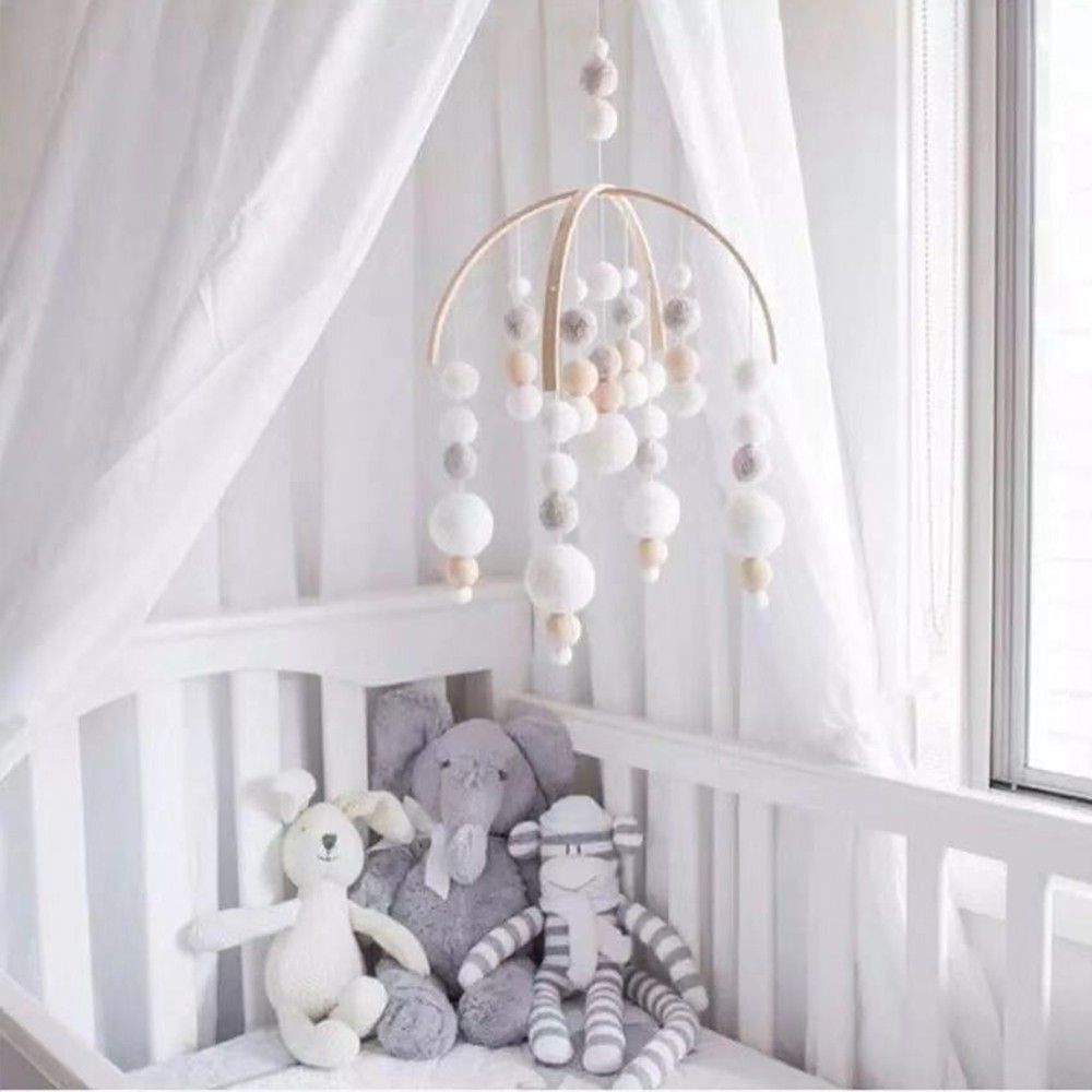 2020 Baby Rattles Mobile Felt Ball Beads Wind Chimes Bell Toys For