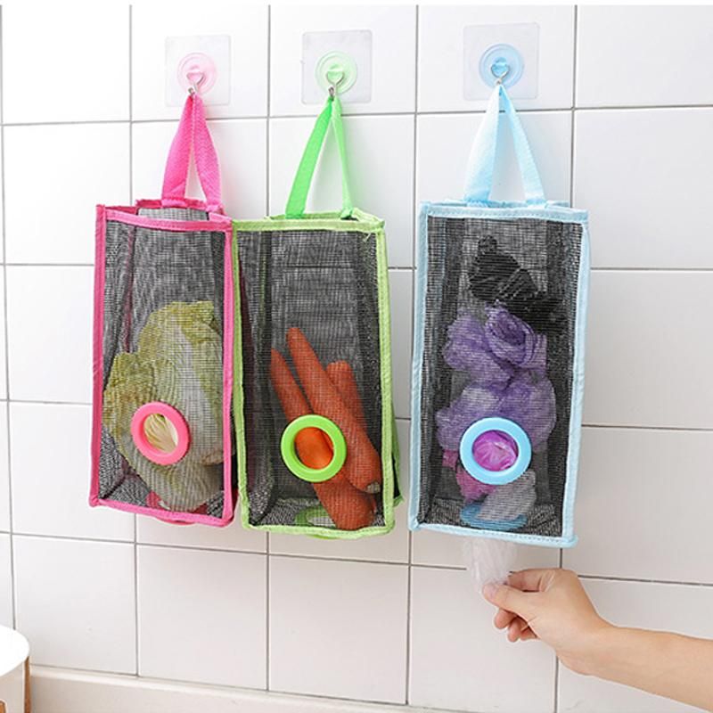 2020 Breathable Mesh Trash Bag Storage Bags Kitchen Hanging