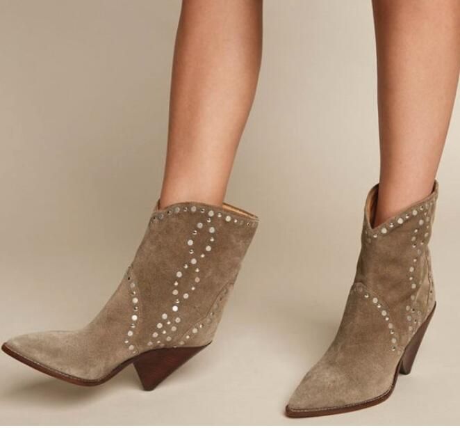 suede western ankle boots