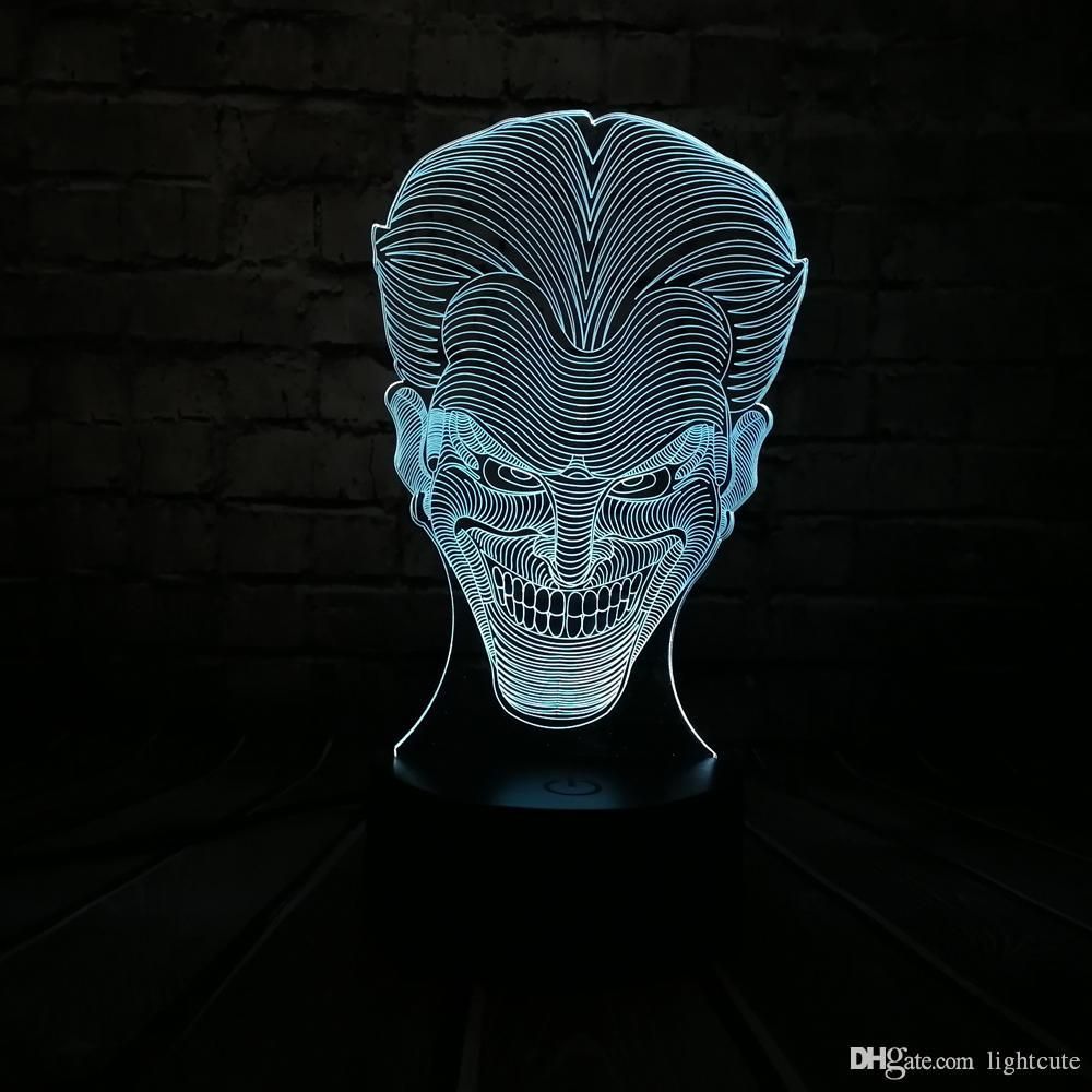2022 Joker  3D  Night Light RGB LED  3D  Lamp Desk Table Lamp 