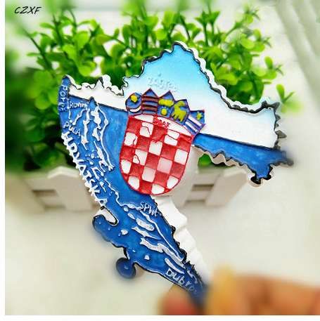 1 Adet 3D REÇINE POPÜLER Hırvatistan Akdeniz Alan Şekil Buzdolabı Mıknatısları Hatıra Yaratıcı Ev Decortion malzemeleri