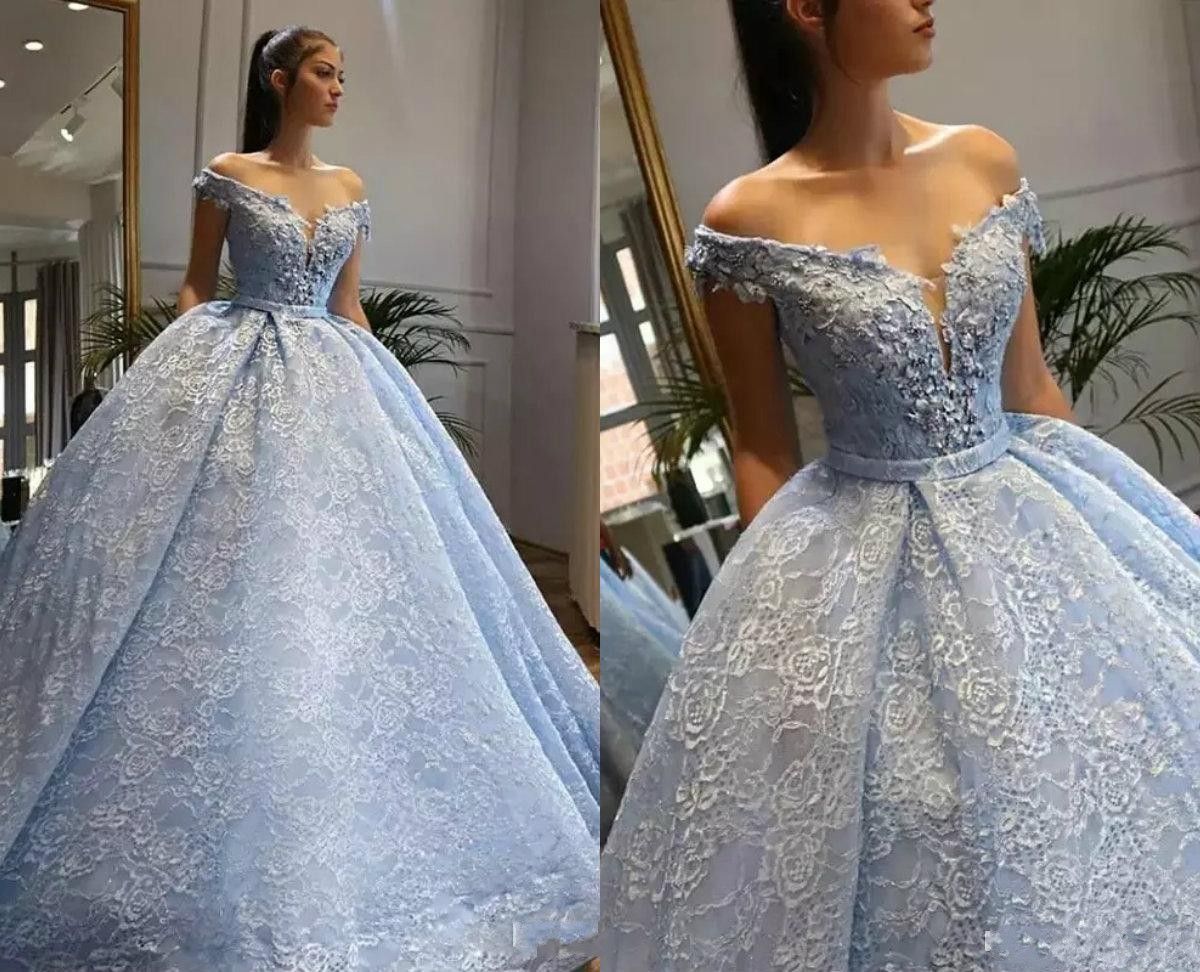 Elegant Quinceanera Dresses Off Shoulder Luxury Lace Appliqued