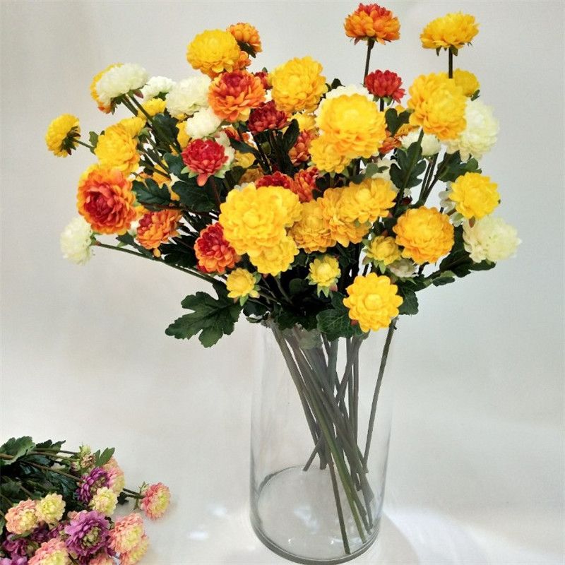2021 Fake Short Stem Marigold 4 Stems Piece 26 38 Length Simulation Chrysanthemum For Wedding Home Decorative Artificial Flowers From Xiaorong2010 3 35 Dhgate Com