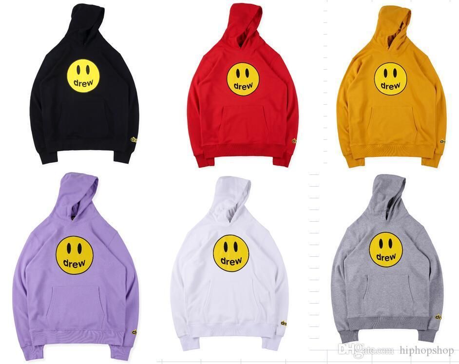 Compre Drew House 2019 Sudaderas Con Capucha De Las Mujeres De Los Hombres  De Justin Bieber Lazo Teñido Pintada De Moda De Alta Calidad Casual Drew  House Sudaderas A 36,95 € Del