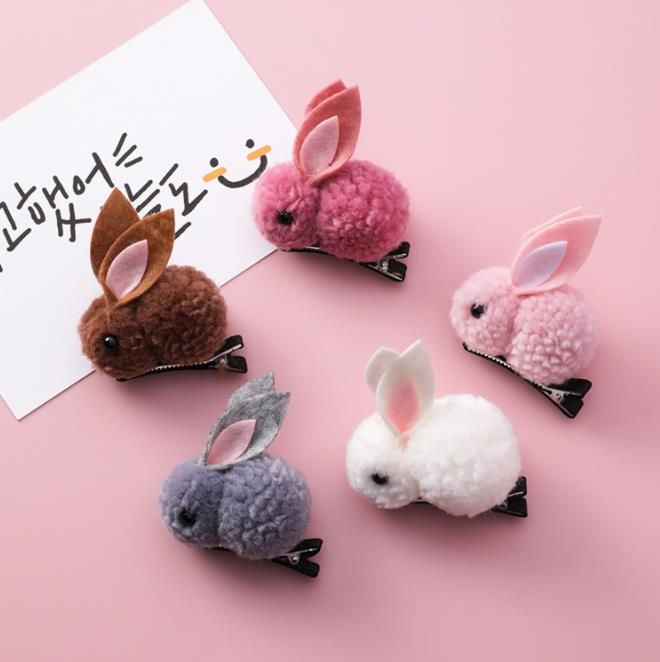 Cute Cartoon Felt Three-dimensional Bunny Hairpins Plush Rabbit Ear Hair Ring CA Cute Cartoon Felt Three-dimensional Bunny Hairpins Plush Rabbit Ear Hair Ring CA