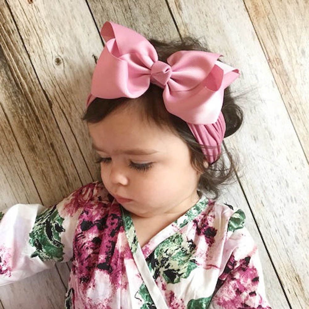Baby Toddler Elastic Bow Hairband Girls Headband Turban Stretch Knot Head Wrap