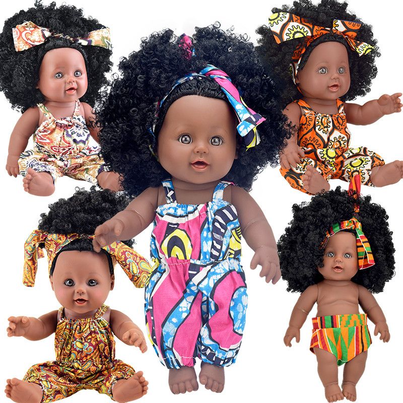 Capelli Afro Ragazza nera Bambole Bambola di razza mista 30cm abiti vari 