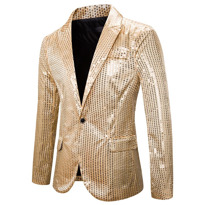 2020 Gold Sequin Blazer Jacket Men European Size Suit Blazers Male ...