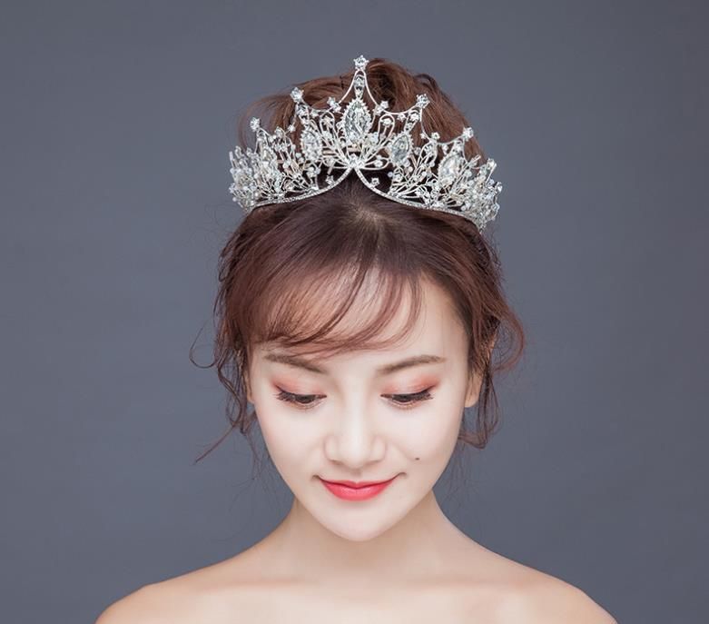 Big Crystal Princess Crown Wedding Dress Accessories Hair Hoop