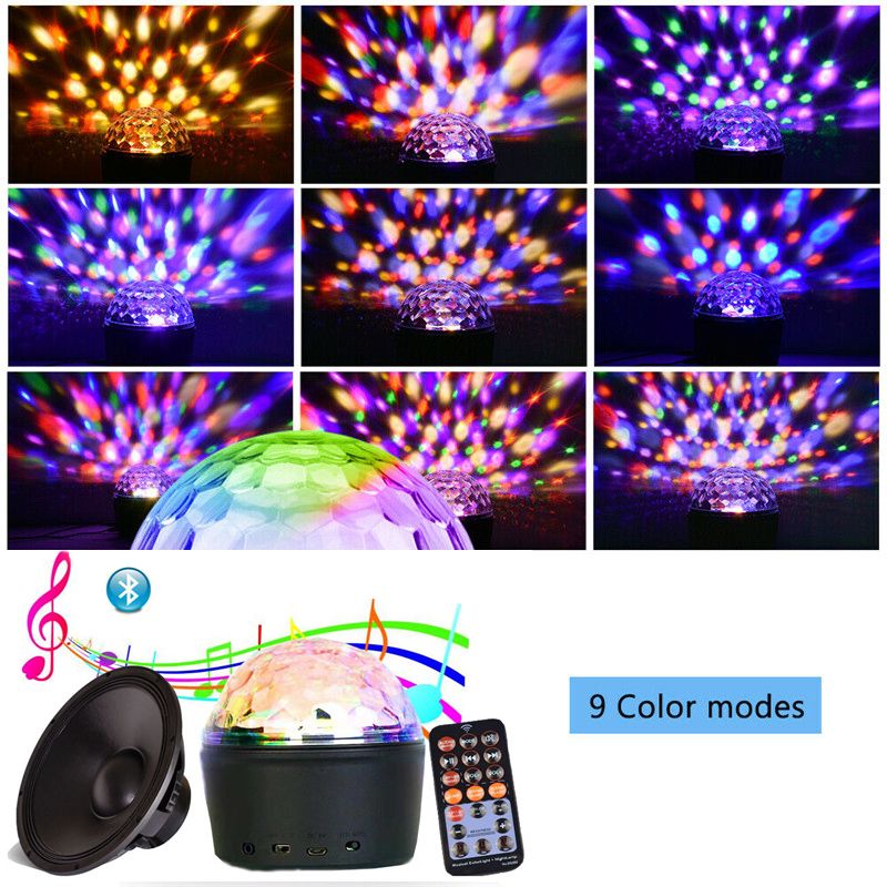 3 In 1 Disco Ball Light With Bluetooth Speaker Crystal Night Lamp Party