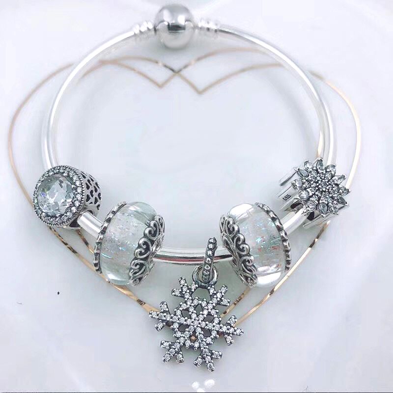 925 Sterling Silver Dangling Iridescent Crystal Star Charm Bead