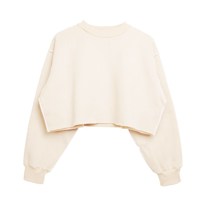 Compra Otoño Invierno Mujer Loose Velvet Fleece Plain Seam Detail Crop Hoodie  Mujer Crop Sudadera Polerones Poleron Mujer 2019 A0007MX190821 Barato |  Entrega Rápida Y Calidad | Es.Dhgate