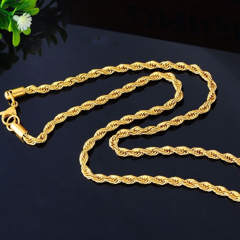2mm Thin Rope Chain 18k Yellow Gold 