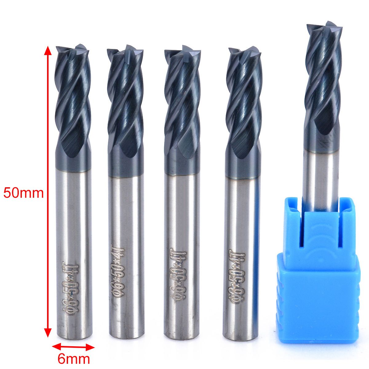 7pcs 4 Flutes Tungsten Carbide End Mill Set CNC Milling Cutter Tool 1mm-8mm