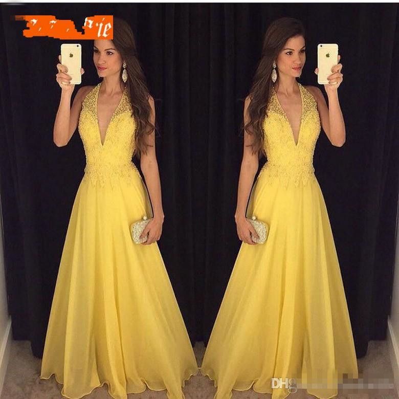 yellow 2019 prom dresses