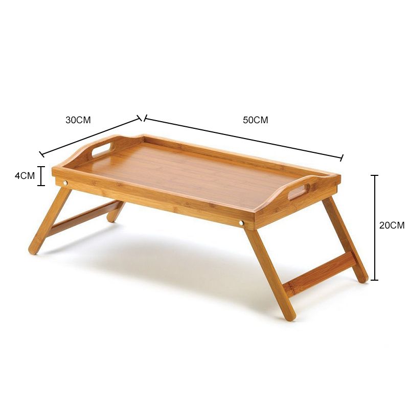 Desayuno de bambú bandeja de cama plegable mesa para ordenador portátil para cama mesa y servir bandeja con asas 22,5 x 50 x 30 cm 