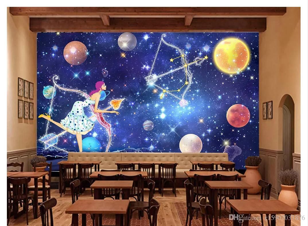 Customized 3d Large Scale Photo Mural Wallpaper 12 Constellation