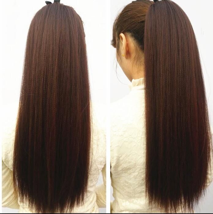 High Temperature Wire Non Reflective Fluffy Ponytail Medium Long