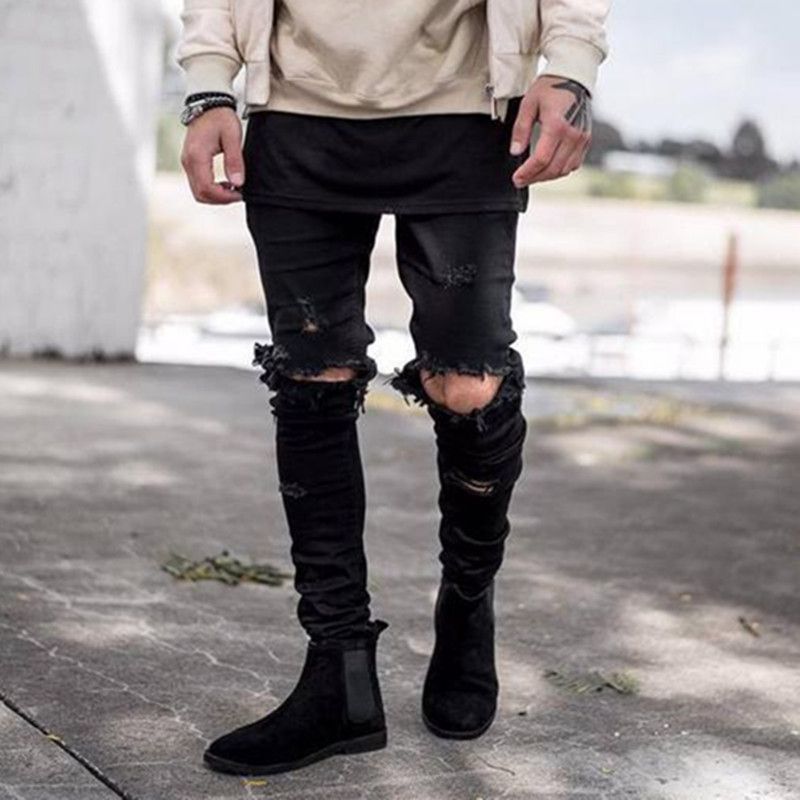 Mens Jeans West Streetwear Hip Hop Swag 
