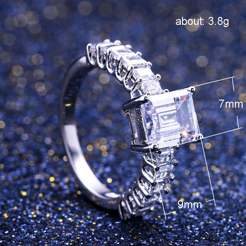 Fashion Square White Zircon Ring Women Jewelry Boda Fashion Square White Zircon Ring Women Jewelry Boda