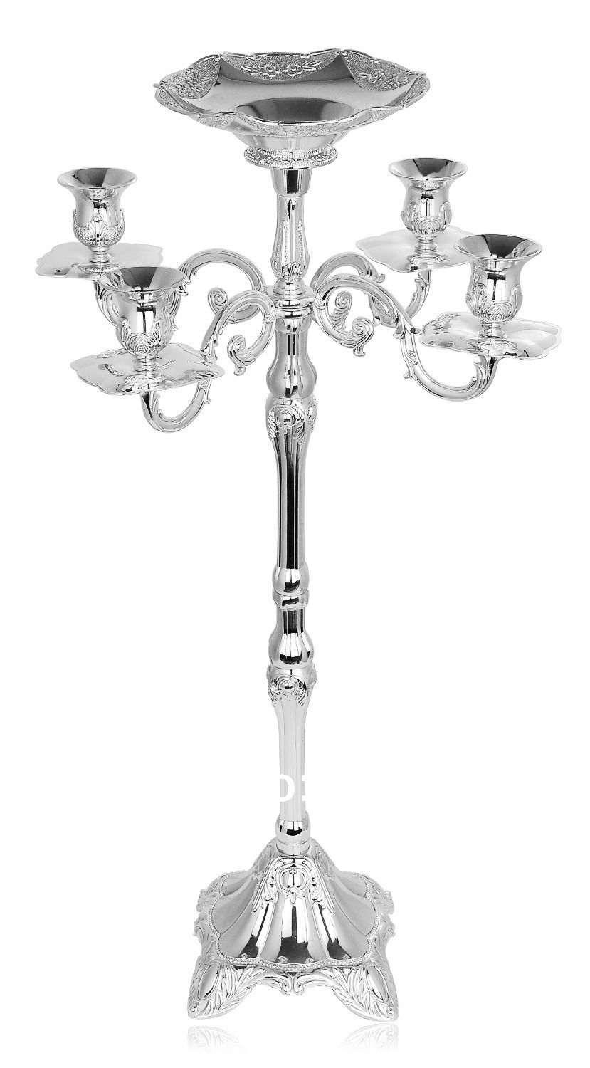 Top Rated Silver Plated Floor Candelabra 83cm Metal Candle Holder