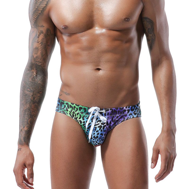 leopard mens swim briefs