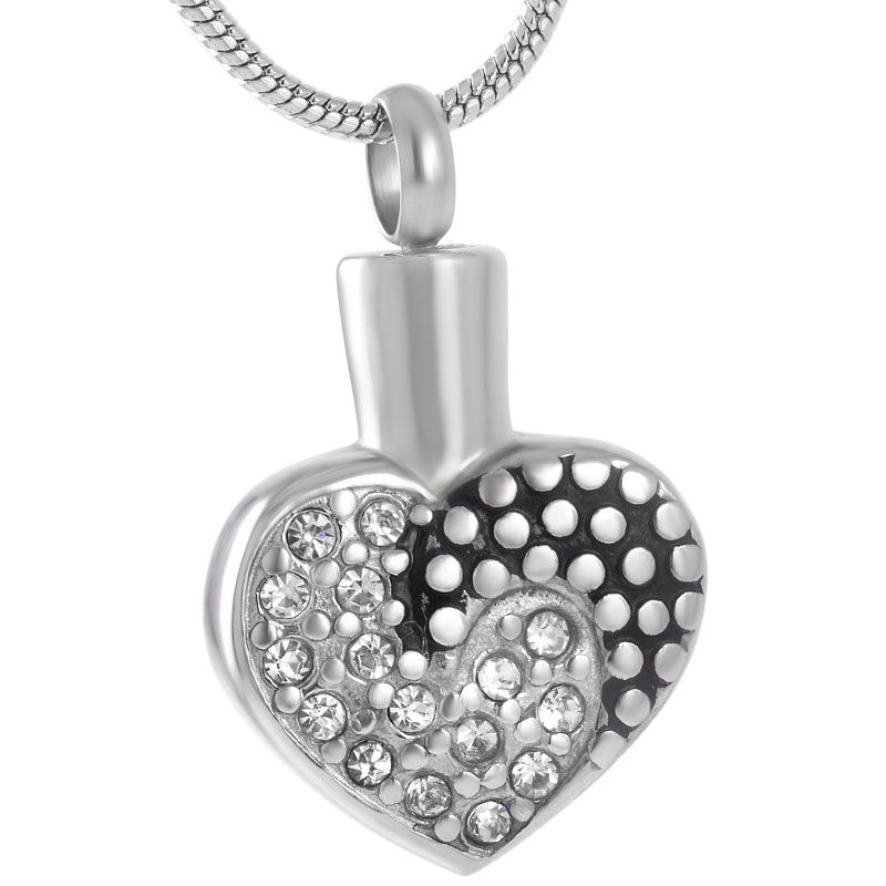 Wholesale Z153 Hold Crystal Heart Cremation Urn Necklaces 