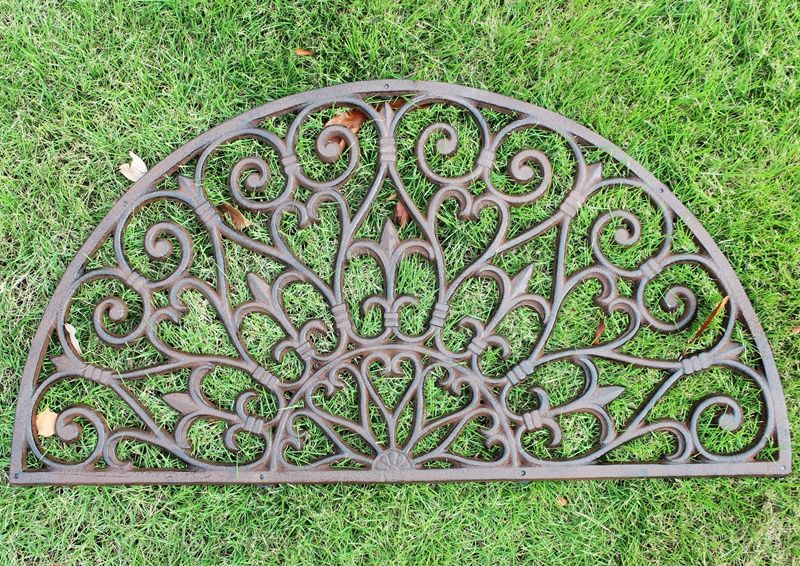 2021 Cast Iron Doormat Half Round Door Mat Antique Decorative Metal Mat