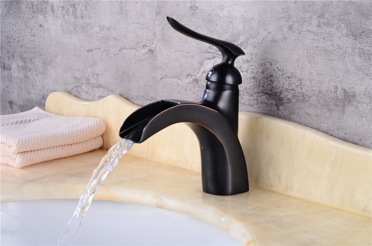 2020 Hot Selling Black Oil Rubbed Bronze Waterfall Bathroom Faucet