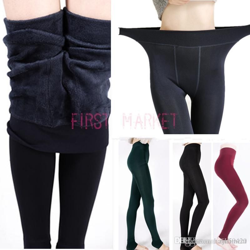 Ladies Winter Warm Brushed Stretch Fleece Lined Thick Tights Women Fashion Pants