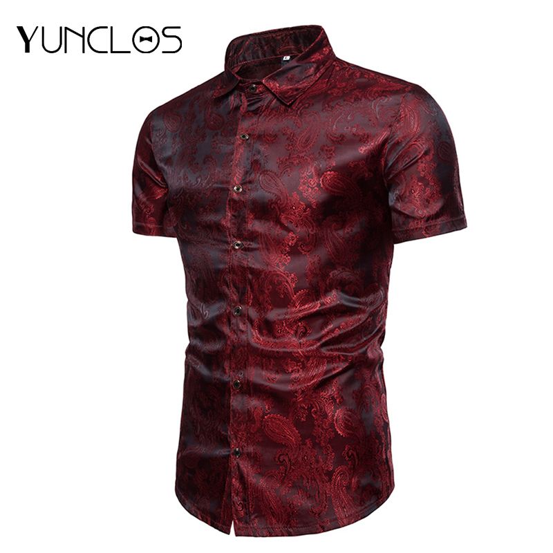 2020 Mens Paisley Short Shirts Formal Dress Up Or Wedding Shirt Fit Floral Print Casual Shirts For Men Shirt Chemise Homme M 3xl From Undervivi 20 71 Dhgate Com