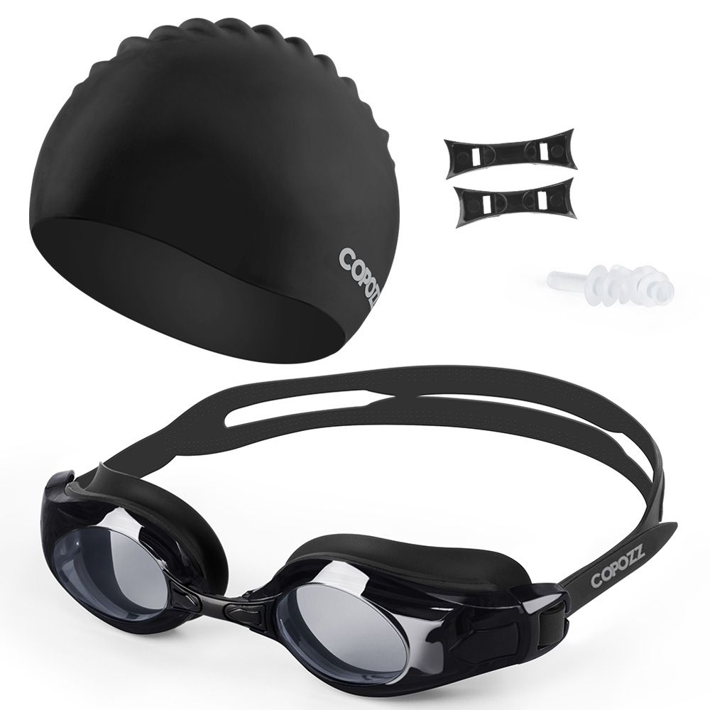 Optical Myopia Nearsight Eyewear Glasses Swimming Antifog Swim cap Goggles suit