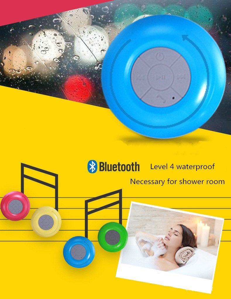 2020 Waterproof Suction Cup Wireless Bluetooth Speaker Bathroom Small