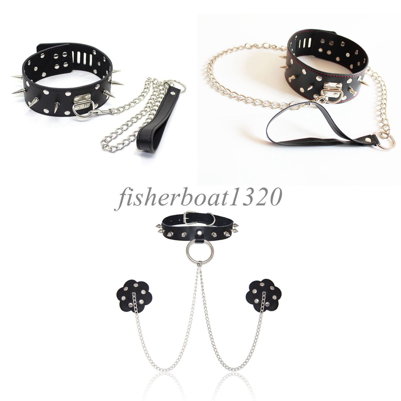 choker with chain leash