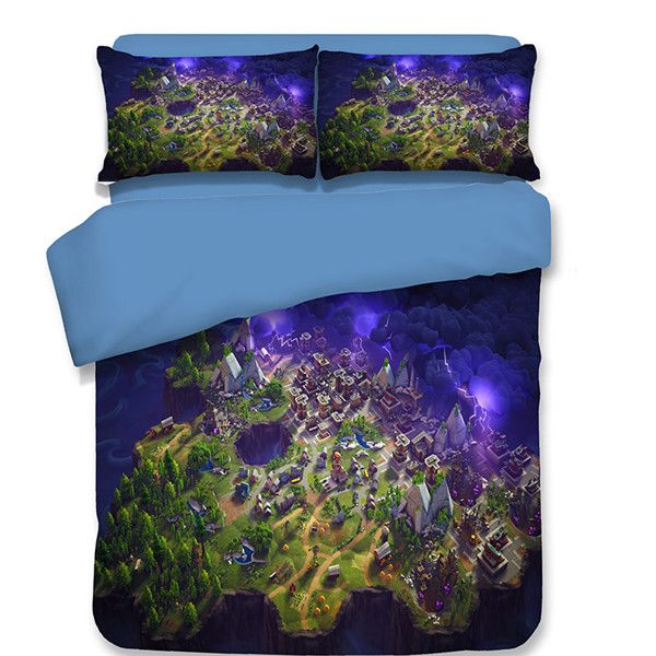 Cartoon Anime Duvet Cover Set Fashion 3d Blue Boys Bedding Sets Us